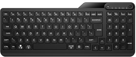 HP 460 Multi-Device Bluetooth Keyboard | Compatible with Chrome, PC or Mac | Bluetooth | Connect up to 3 Devices | Quick Switch Button | 12 Programmable Shortcut Keys | Up to 24 Months Battery | Black