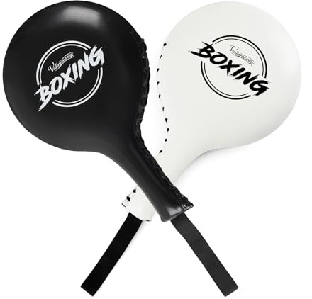 Valleycomfy 2 Pack Boxing Target Paddles,Taekwondo Kick Pads,MMA Punching Paddles,Kickboxing Striking Target Pads,Martial Arts Training Paddles(White)