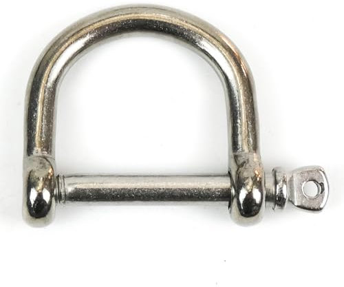 DAUMLINK® Lot de 2 manilles en D, larges, en acier inoxydable A4/Aisi 316 (2 pièces), comme connecteur de chaînes ou de tampons aux œillets (5 mm)