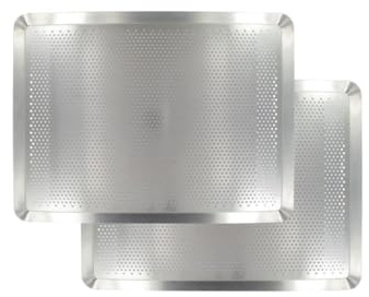 Zenker Backblech 40 x 30 cm gelocht 2er Set | Gleichmäßiges Backen, 2 Stück, Edelstahl, beständig 280 °C, Format 40 x 30 cm, für Kekse und Pizza, Stahl, backofengeeignet