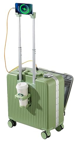 Bagage à Main avec Porte-Gobelet, Valise Rigide avec Port USB, Valises LéGèRes avec roulettes Et Serrure Tsa, pour Hommes Et Femmes