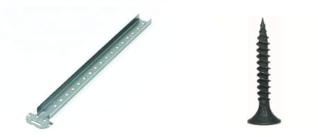 PLACO® - Lot 100 pièces Suspentes Maxi 300 Stil F 530 Placoplatre – 30 x 4,3cm – H85400000 & PLACO® - Lot 1500 pièces Vis auto perceuses 25mm Placoplatre – E60261500, Gris