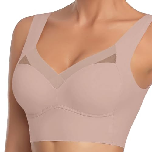 CPIDAH Wmbra Posture Correcting Bra UK Summer Non Wired Push Up Sport Bras Ladies Full Back Cover Wireless Plus Size Bra Breathable Everyday Comfort Soft Sport Bras for Older Women