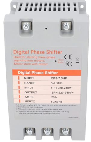 Masyrt Convertidor de Fase Digital de 7,5 Caballos de Fuerza, Convertidor Monofásico a Trifásico, 220-240 VCA, Ideal para Conversión de Energía