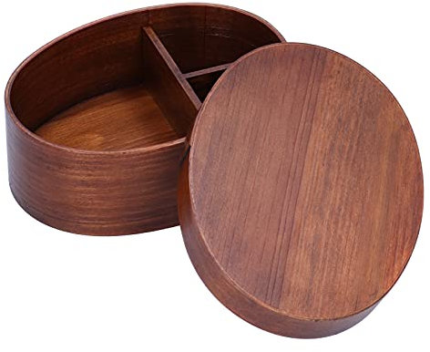 Contenedor de Almuerzo de Madera Box para Almacenamiento de Alimentos Portátil para Estudiantes Adultos y Trabajadores