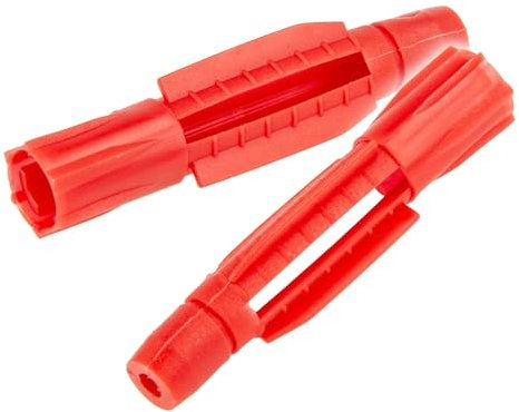 tecuro Hohlraumdübel Knotendübel 14,0 x 75 mm - 50 Stück - Universaldübel für Beton, Vollstein, Hohllochziegel, Hohlblockstein, Porenbeton, Gipskartonplatte, Gipsfaserplatte - Kunststoff rot