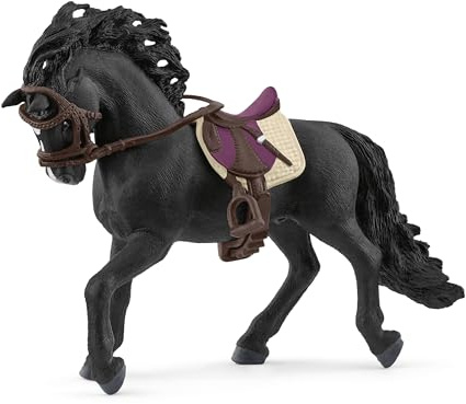 schleich Horse Club | Pura Raza Española Hengst mit Sattel & Zaumzeug 42707 | detailgetreues Pferd | tolles Geschenk für Mädchen und Jungen | Spielzeug für Kinder ab 5 Jahren | Set aus 3 Teilen