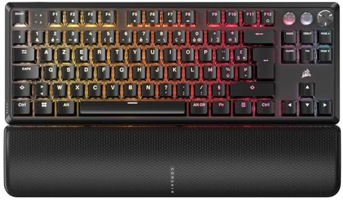 CORSAIR K70 PRO TKL RGB Clavier de Jeu Filaire Magnétique-Mécanique – Interrupteurs Ajustables MGX Hyperdrive à Effet Hall Pré-Lubrifiés, SOCD et Déclenchement Rapide Simultanés, 8000Hz, AZERTY – Noir