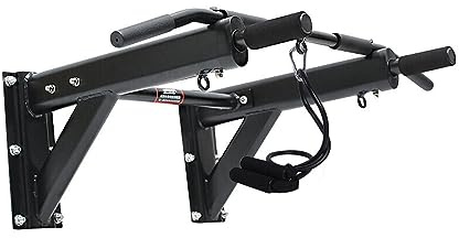 MAHOKAHA Barra de dominadas para Montar en la Pared, Barra de Fitness Multifuncional Power Tower, Adecuada para Ejercicios de Gimnasio en casa, Equipo de Entrenamiento de Fuerza