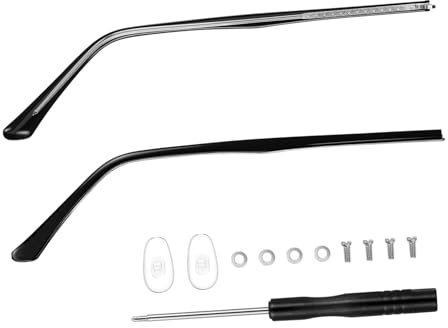 UTHCLO Brillen Ersatzbügel Metall Anti Allergisch Rutschfest Schwarz Universell Für Sonnenbrillen Und Lesebrillen Leicht Und Bequem Fürs Tägliche Tragen