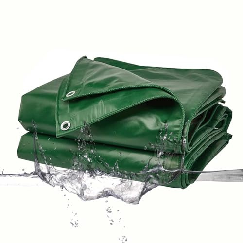 SRHIMEOS Lona Impermeable Exterior Grande 1x2m, Verde Lona De Protección con Ojales De Aluminio, Multiusos 300 G/m² Toldo, Lona De PVC Universal para Camiones, Muebles De Jardín
