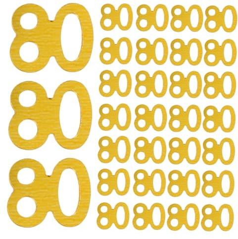 CIMAXIC Confeti con Purpurina Dorada Número 80 1200 Piezas Suministros para Esparcir en Fiestas de Cumpleaños Confeti Grande para Esparcir en Mesas Decorativas