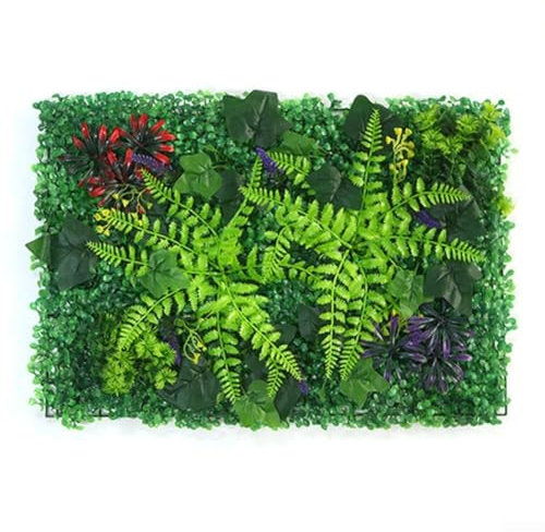 Panneau de verdure réaliste pour décoration d'espaces 40 x 60 cm, haie de plantes artificielles pour maisons et jardins (B)