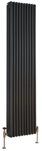 MILANO Anthracite Cast Iron Style Vertical 2 Column Radiator 1800 x 465mm