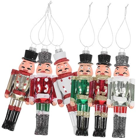 Realistische Weihnachtsbaum-nussknacker-Ornamente Feiertags-Soldat Nussknacker- Kunststoff-bastel-Ornament-Set