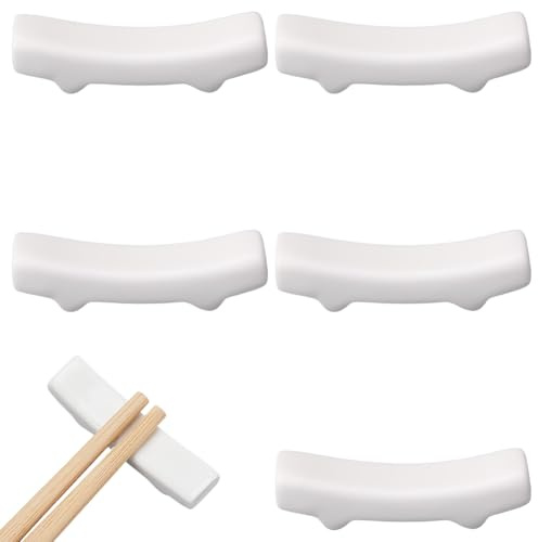 CRASPIRE 6 Soporte Cerámica Blanca para Palillos Chinos Soporte para Caligrafía Cubiertos Utensilios Decoración Mesas Comedor Bodas Cucharas Vajilla