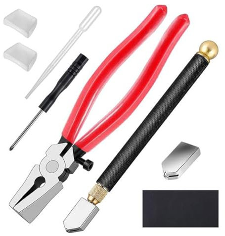 Yominerr Strumento per Tagliare il Vetro A Matita Kit per Tagliare il Vetro con la Matita Kit Tagliavetro