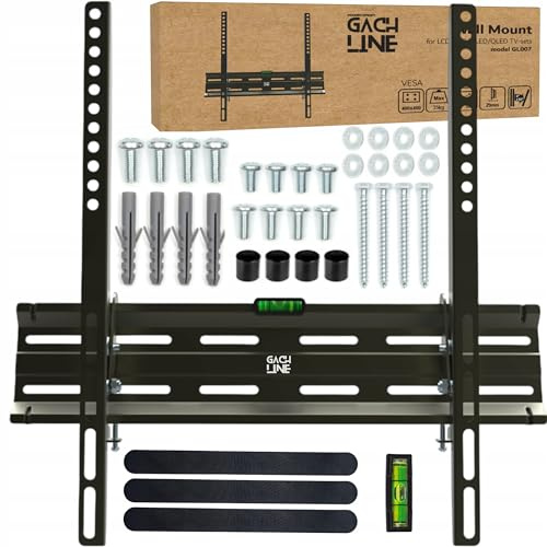GACHLINE Slim TV Soporte de pared 32 – 60 pulgadas | Soporte universal inclinable para televisores planos y curvos – LED LCD OLED QLED | VESA 75x75-400x400 | Máximo 35 kg | Solo 29 mm de distancia a