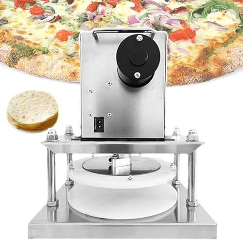 TDSYOCG Formeuse à Pizzas Presse à Pâte Électrique Commerciale,Presse à Pâte Électrique & Laminoir Pizza Professionnel INOX, pour Tartes Tortillas Pains Pizzerias Boulangeries