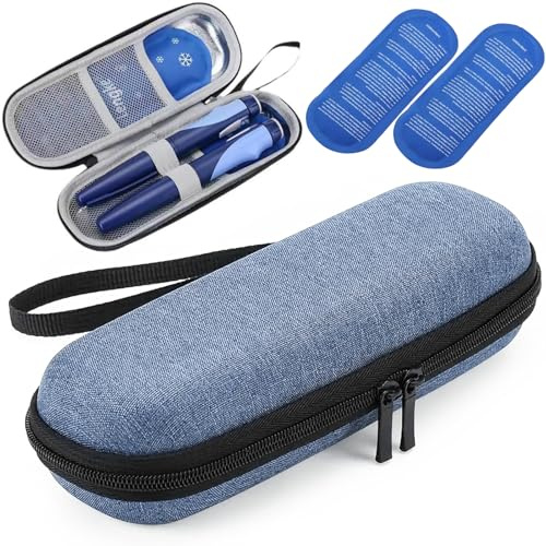 Teouuas Enfriador de Insulina, Nevera Medicamentos Portatil (Azul)