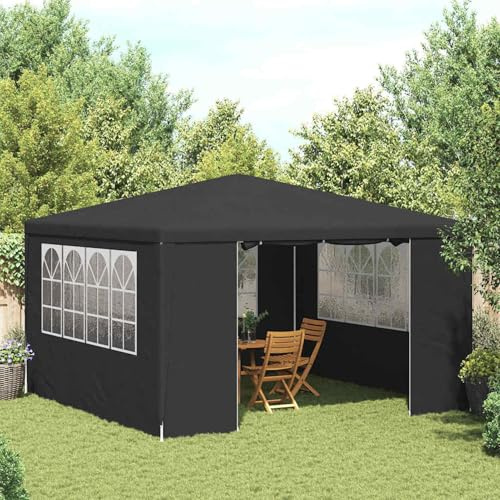 Tidyard Carpa Profesional para Fiestas con Paredes Gris 90 g/m² 4x4 m