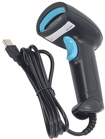CHICIRIS Escáner de Código de Barras 1D de Alta Precisión Decodificación Rápida para el Almacén de Supermercados USB USB Wired Lector de Código de Barras 1D, Material ABS, Negro