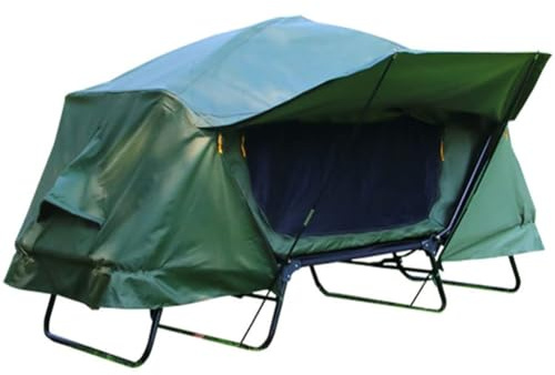 Sweet taize - Tienda de campaña plegable, cama de campamento elevada de doble capa, impermeable, con ventana, bolsa de almacenamiento de gasa y cojín de espuma, para senderismo, picnic al aire libre