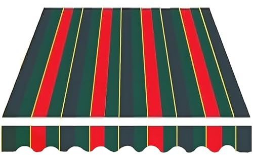 Tessuto di Ricambio per Tende da Sole a Righe, Telo di Copertura per Tende da Sole in Poliestere Resistente All'acqua UV senza Telaio per Cortile Esterno Terrazza Balcone(400x250cm)