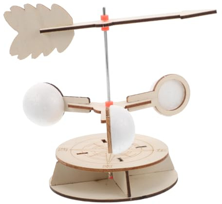 WEKAMOS Windrichtungsanzeiger Bausatz aus Holz DIY Wissenschaftsspielzeug für Wetterstation Lernset zur Windrichtungsbestimmung Pädagogisches Experiment Wetterboard Kit