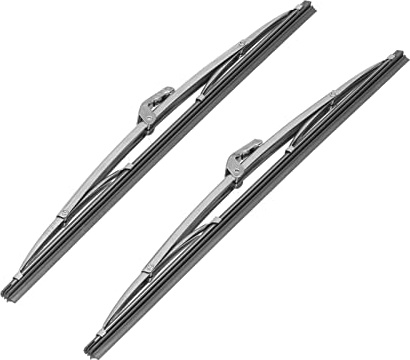 Aumotop Universal 12-tums Vindrutetorkarblad i Rostfritt Stål, Polerat Silver, Utmärkt Ersättning för Bil