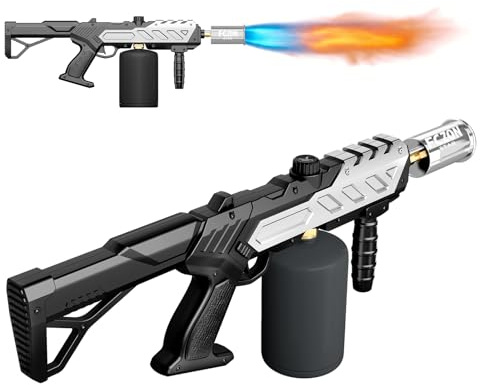 FCZON Flame Thrower Gun, Detachable Cooking Propane Torch Gun with Adjustable Flame, Powerful Blow Torch for BBQ, Searing Steak, Welding, Camping((Propane Tank Not Included)