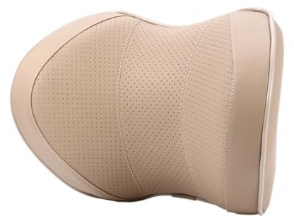 Autositz Kopfstützenkissen aus Memory Schaum für Nackenstütze Beige | 1 Stück, Vielseitig Einsetzbar Beim Fahren, für Hals und Halswirbelsäule, Bequemes Stützkissen