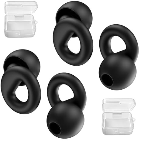 2 Pairs of Single-Ring Earplugs Formula Box, Practical Sound Insulation and Noise Reduction, Soft and Elastic Fit to The Contour of The Ear Canal, Suitable for Work, Study and Sleep Scenes.