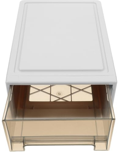 Scatola di Raccolta a Cassetto in Plastica 5L Bianca Finestra Trasparente | Design Impilabile, per Armadio e Studio, Aiuta a Trovare Oggetti, Salva Spazio, Misura 27x18x9, 5cm