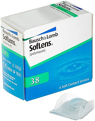 Soflens 38 Lenti a Contatto Correttive Bisettimanali, 6 Lenti, BC 8.4 mm, DIA 14 mm, -6.5 Diopt