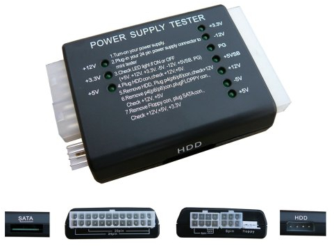 KALEA-INFORMATIQUE Alimentatore ATX e tester per cavi compatibile con connettori ATX 20/24, P4 P6 P8 Molex SATA