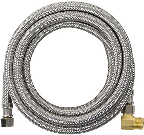 Certified Appliance Accessories Dishwasher Hose with 90 Degree MIP Elbow, Water Supply Line, 8 Feet, PVC Core with Premium Braided Stainless Steel