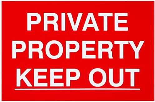 Scan PVC-Schild mit Aufschrift „Private Property Keep Out“, 1652 300 x 200 mm