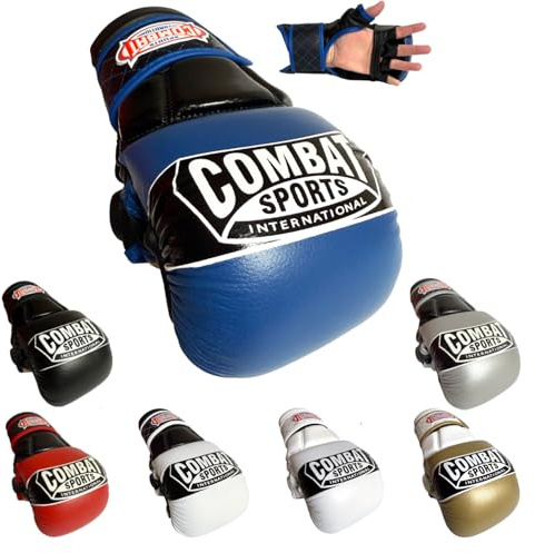 Combat Sports Max Strike MMA Training Gloves, Open Palm Boxing Gloves for Muay Thai, Kickboxing, Martial Arts, Padded Fingerless Gloves for Men and Women