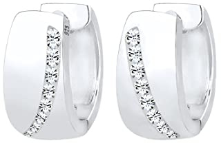 Elli Damen-Ohrringe Creolen 925 Sterling Silber mit Kristallen