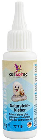 Creartec - Colla per pietra naturale – per creare animali e figure fantasiose in pietra – color avorio – privo di sostanze nocive – fai da te – 50 g – Made in Germany