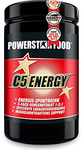 Powerstar C5 Energy Pulver 1200g Orange - Kohlenhydrat-Elektrolyt-Matrix | Langzeitenergie für Ausdauer- und Kraftsport ohne Koffein - Elektrolytgetränk Pulver - Made in Germany - Sportdrink