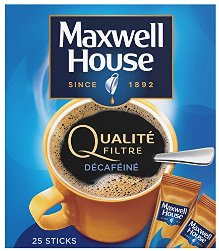 Maxwell House Café Soluble 25 Sticks Décaféiné Qualité Filtre