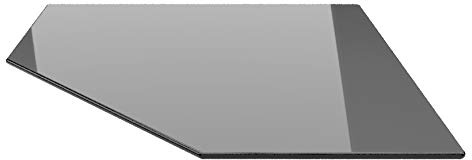 Funkenschutzplatte Fünfeck 110x110cm Schwarz Glasplatte ohne Dichtung | Glasbodenplatte, Glas, universal, Kaminofen, Kamin