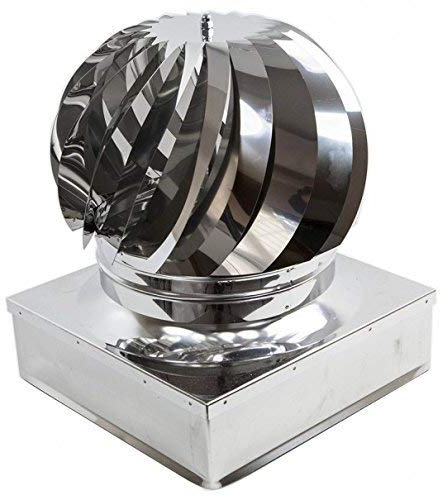 COMIGNOLO GIREVOLE ACCIAIO ZINCATO QUADRATO FUMAIOLO ASPIRATORE CANNE FUMARIE (cm 17 x 17)