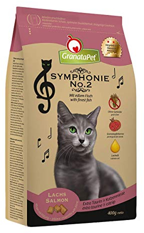 GranataPet Symphonie No. 2 Lachs, Trockenfutter für Katzen, Alleinfuttermittel ohne Getreide & Zuckerzusätze, schmackhaftes Katzenfutter mit edlem Fisch, 300 g