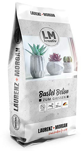 LM-Kreativ LM Bastel-Beton Premium Qualität (18 kg) zum Basteln, für Kreative, Hobby, Viva Décor, grau