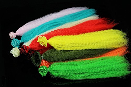 11 Packungen 11 Farben gekräuselte Nylon-Kunstfaser Kinky Curly Hair Fiber Clouser Elritze Streamer Fliegenfischen Bindematerialien