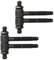 Gedotec Paumelles à Percer | 2 Pièces - Paumelles design en 2 parties pour portes en bois | Noir Antique Mat | Charnière de porte avec tête décorative Gr. 16 | Pour portes intérieures et bâtis portes
