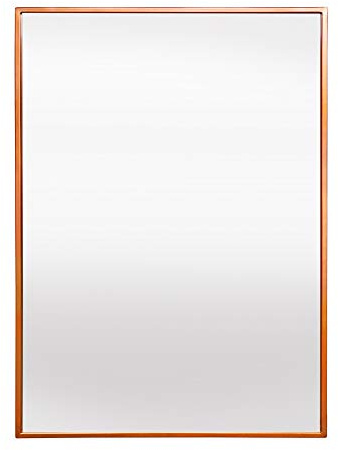 Elegance by Casa Chic - Wandspiegel aus Metall - 50 x 70 cm - Galvanisiertes Metall - Ideal für Badezimmer und Wohnzimmer - Rose Gold